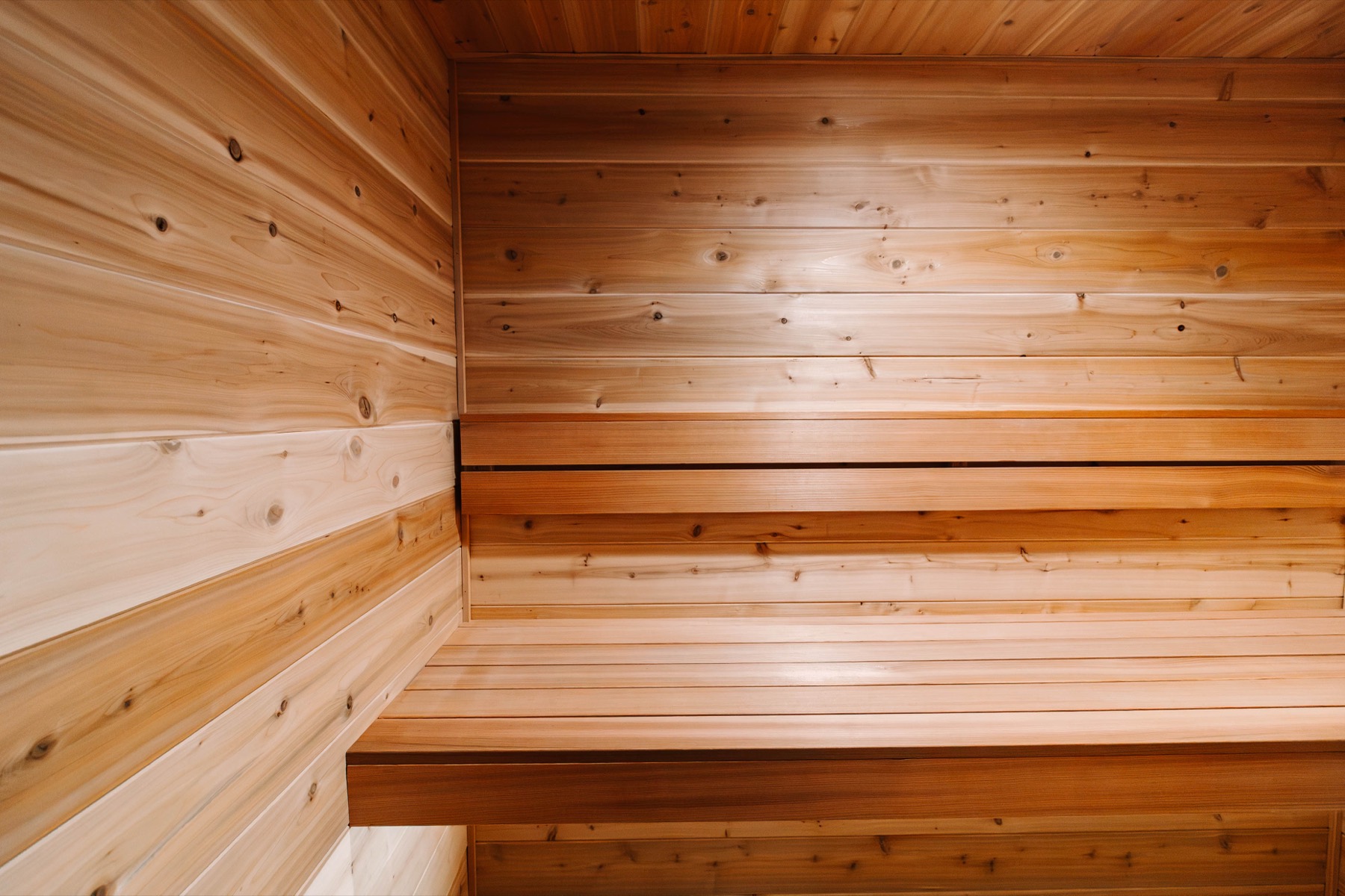 Cantilevered cedar bench geometry